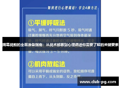 揭幕战前的全面准备指南：从战术部署到心理调适你需要了解的关键要素